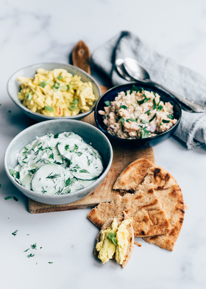 3 salades voor op een toastje