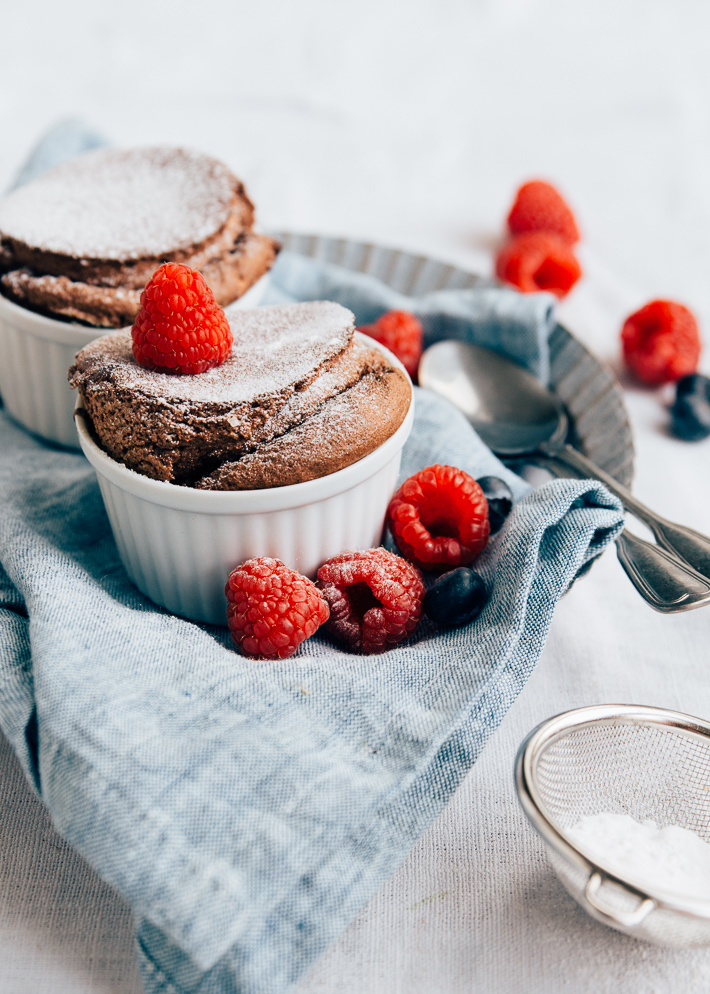 Chocolade soufflé uit de airfryer