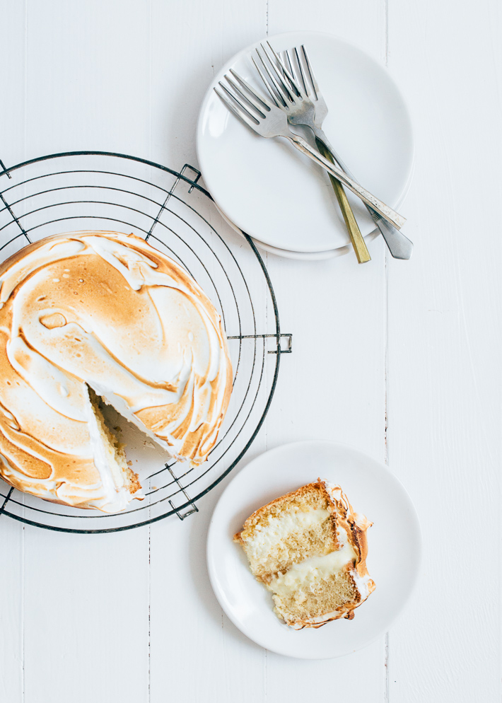 Citroen meringue cake