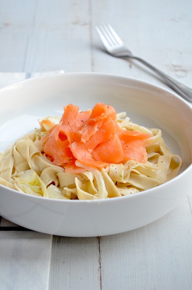 Venkelpasta met zalm