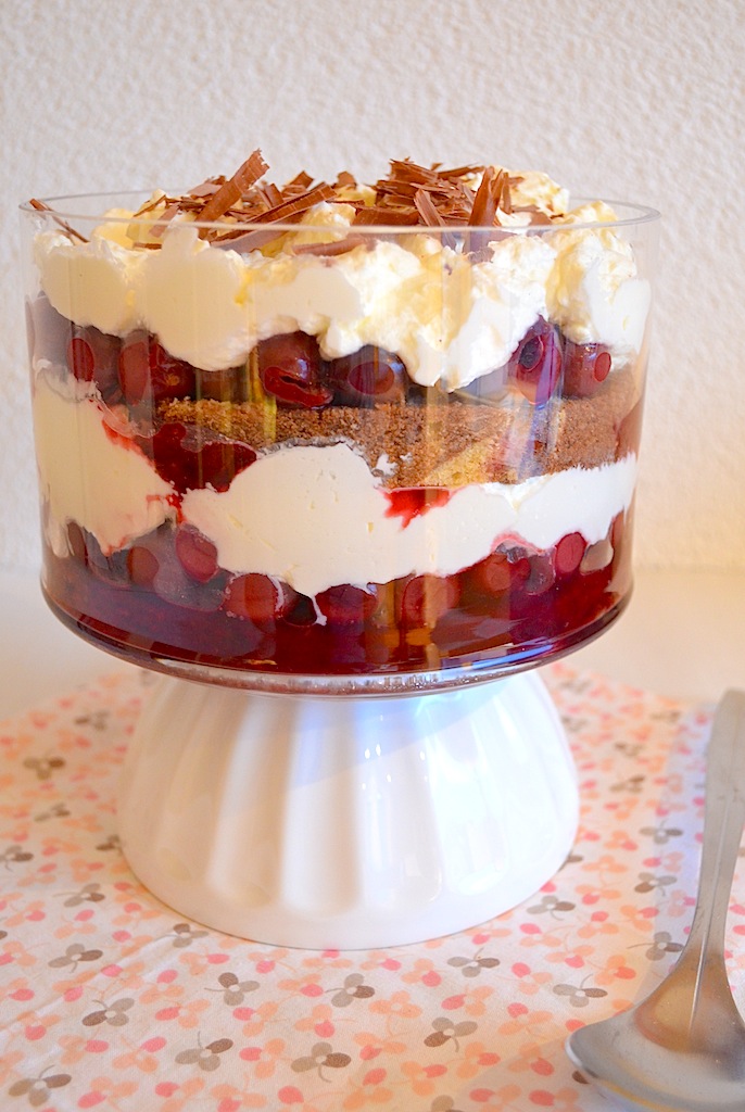 chocolade trifle met kersen