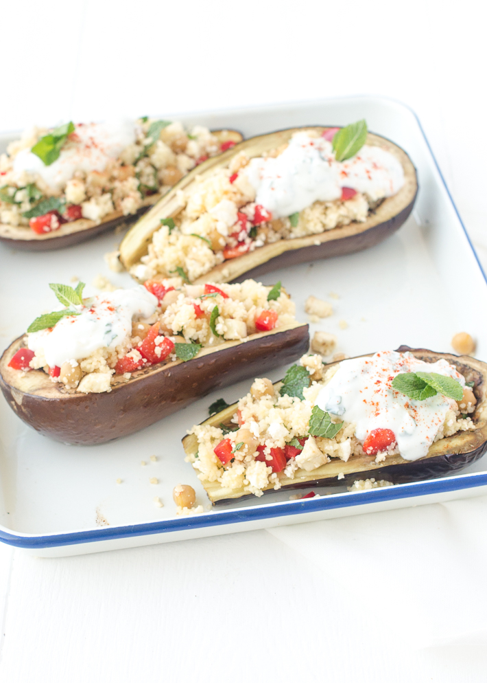 Gevulde aubergines