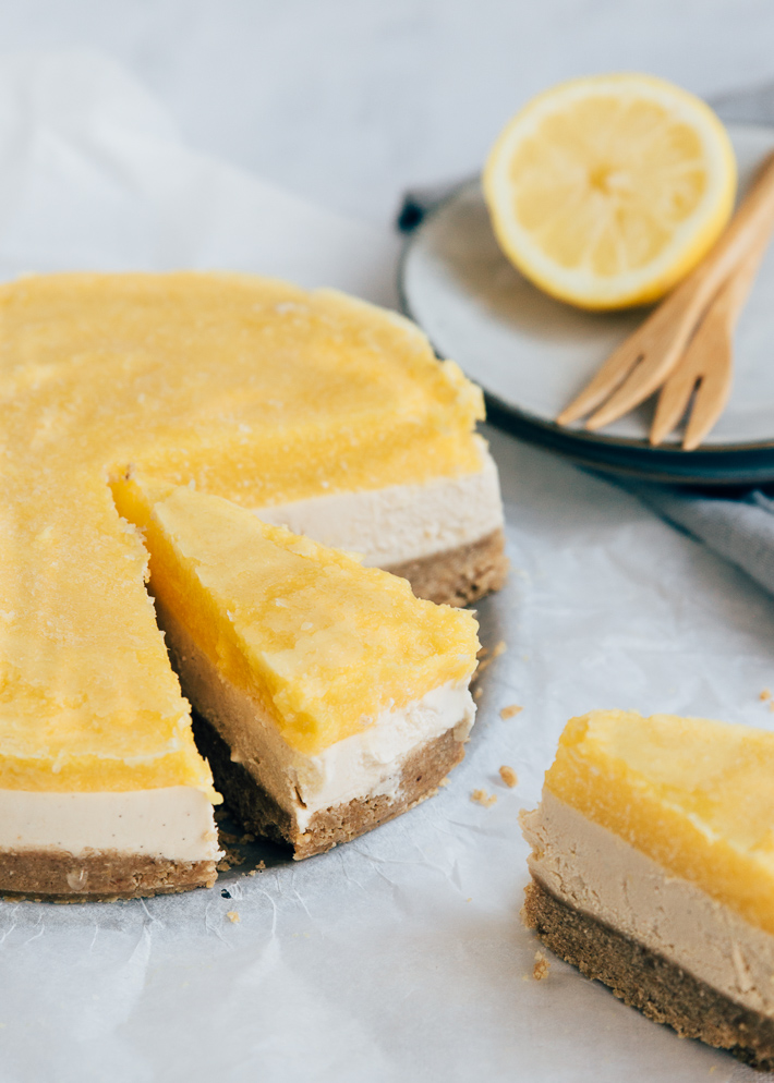 Vegan cheesecake met mango