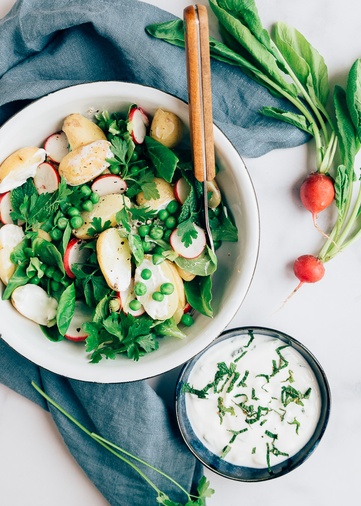 aardappelsalade met muntdressing