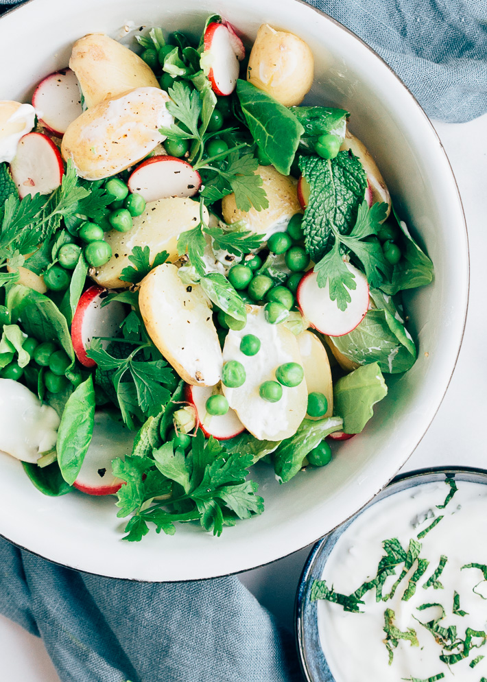 aardappelsalade met muntdressing