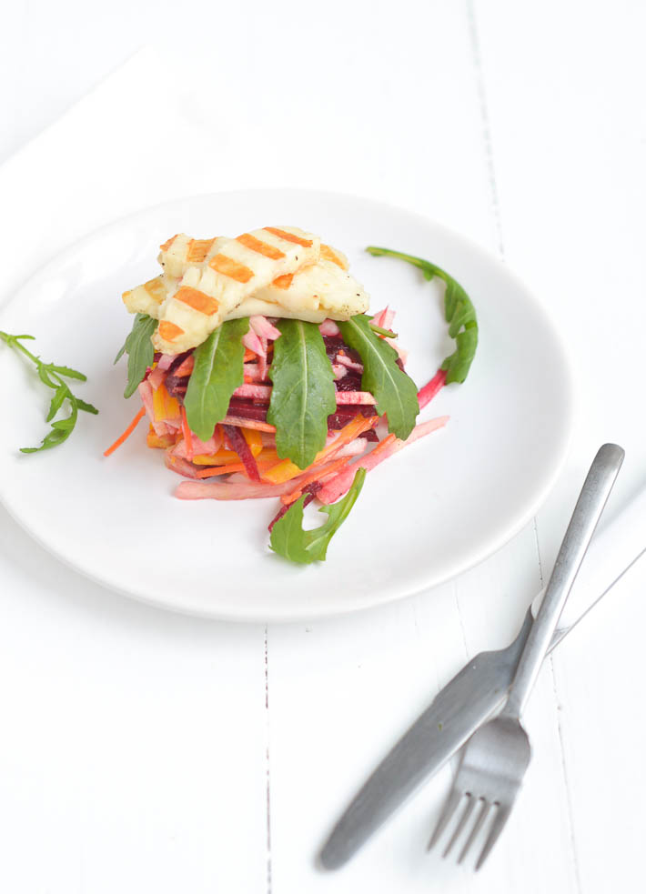 bietensalade met halloumi-