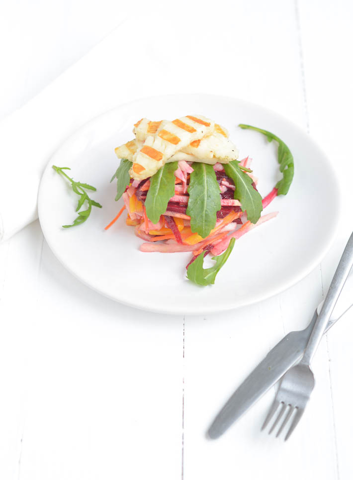 bietensalade met halloumi-