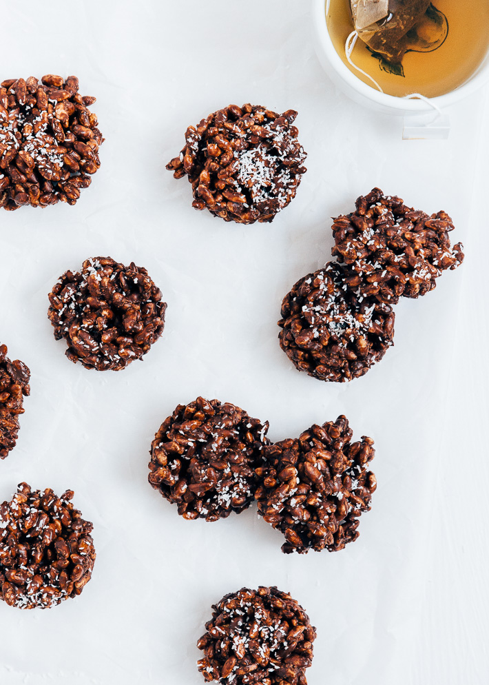 chocolade gepofte rijst koekjes