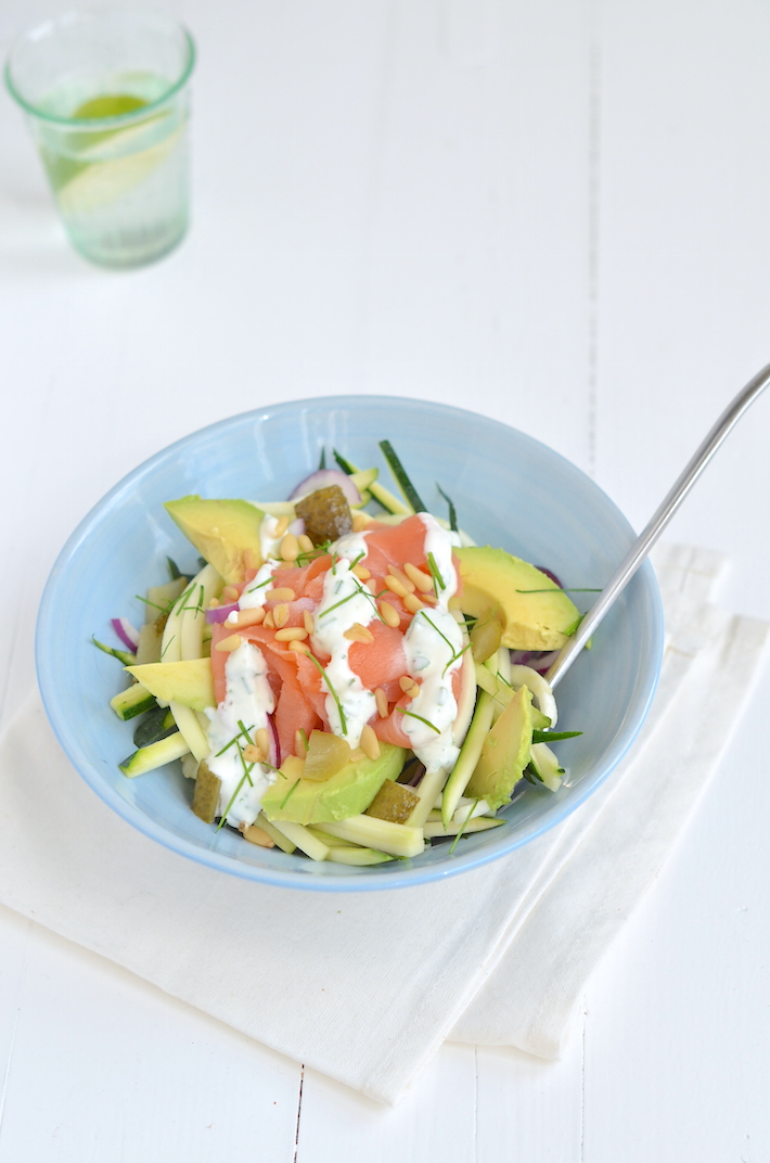 courgetti met zalm