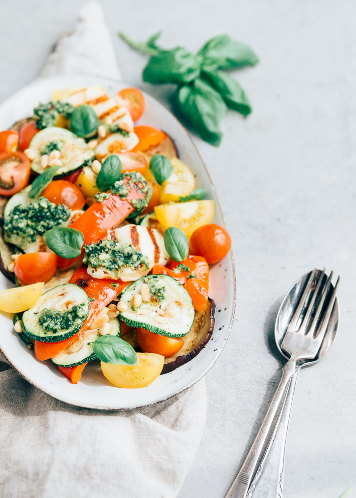 gegrilde groente met halloumi