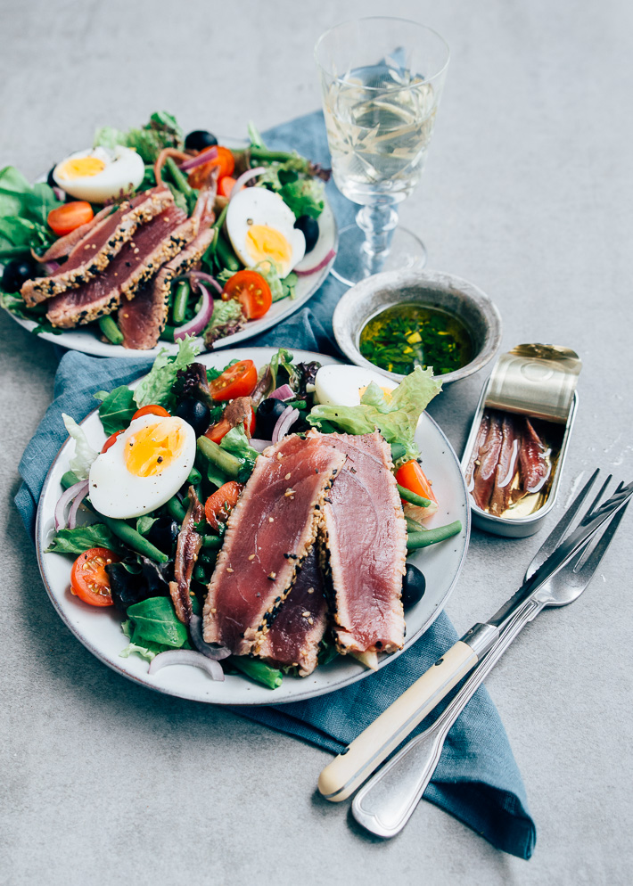 gegrilde tonijn salade