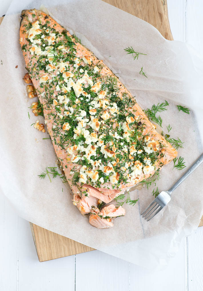 hele zalm uit de oven