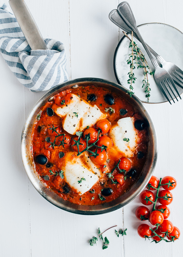 kabeljauw in tomatensaus