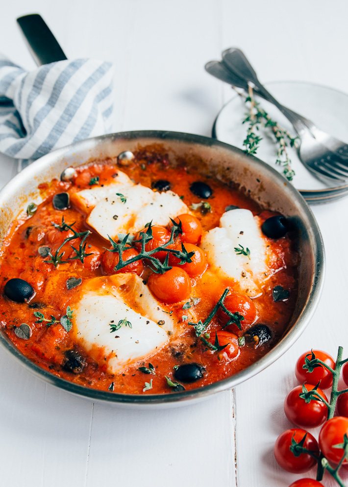 kabeljauw in tomatensaus