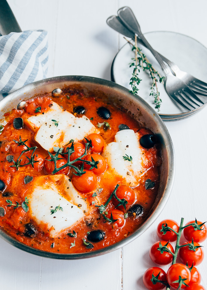 kabeljauw in tomatensaus