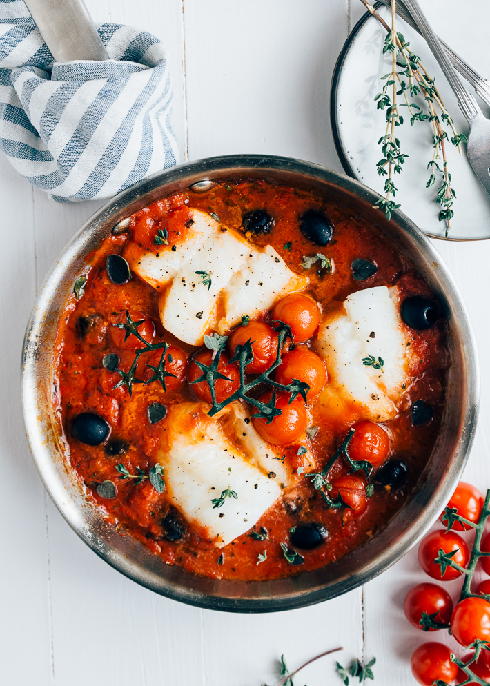 kabeljauw in tomatensaus