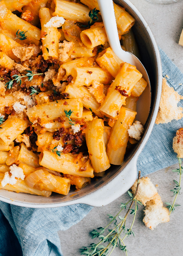 pasta met pompoensaus