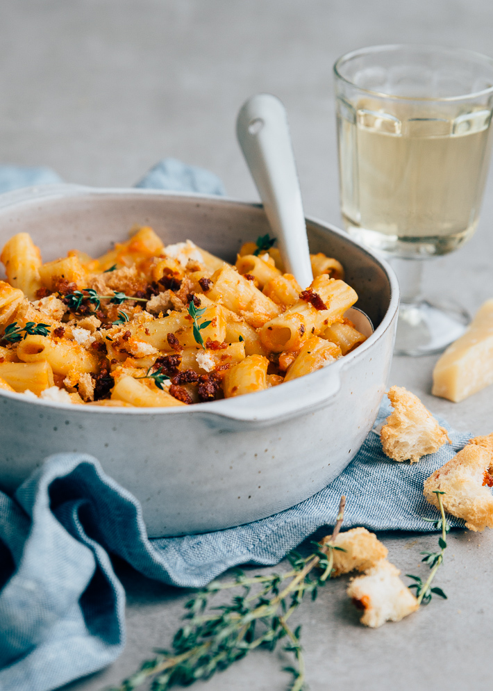 pasta met pompoensaus