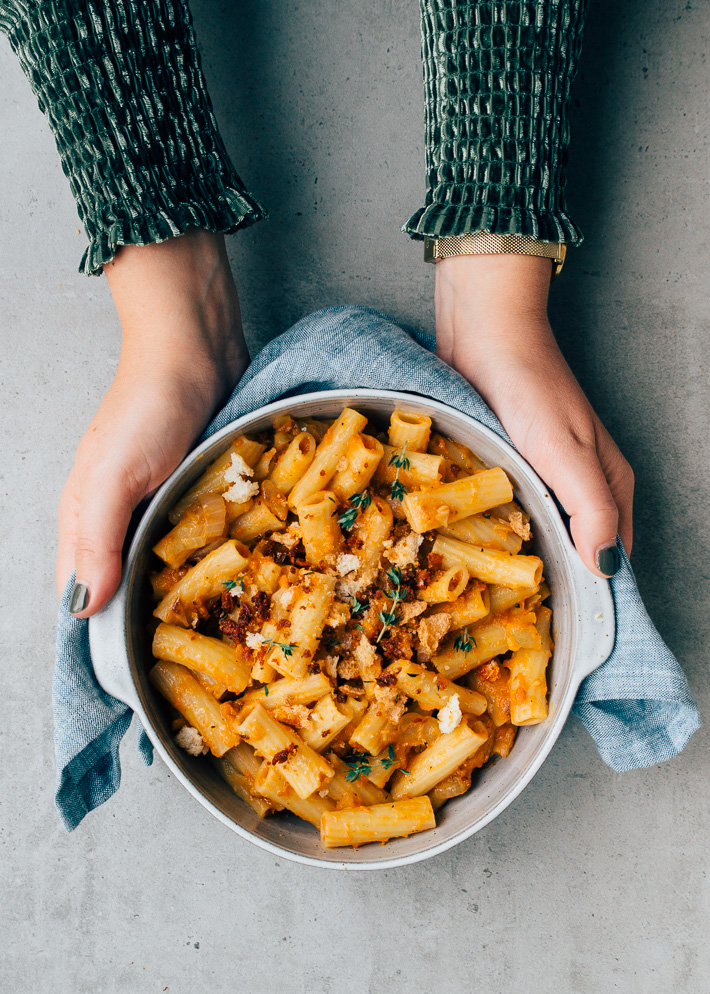 pasta met pompoen