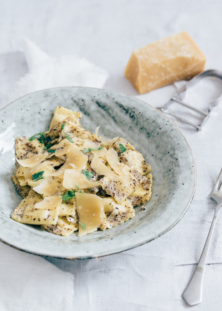 ravioli met truffelsaus