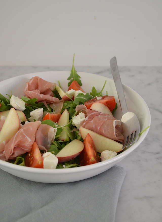 salade met wilde perzik