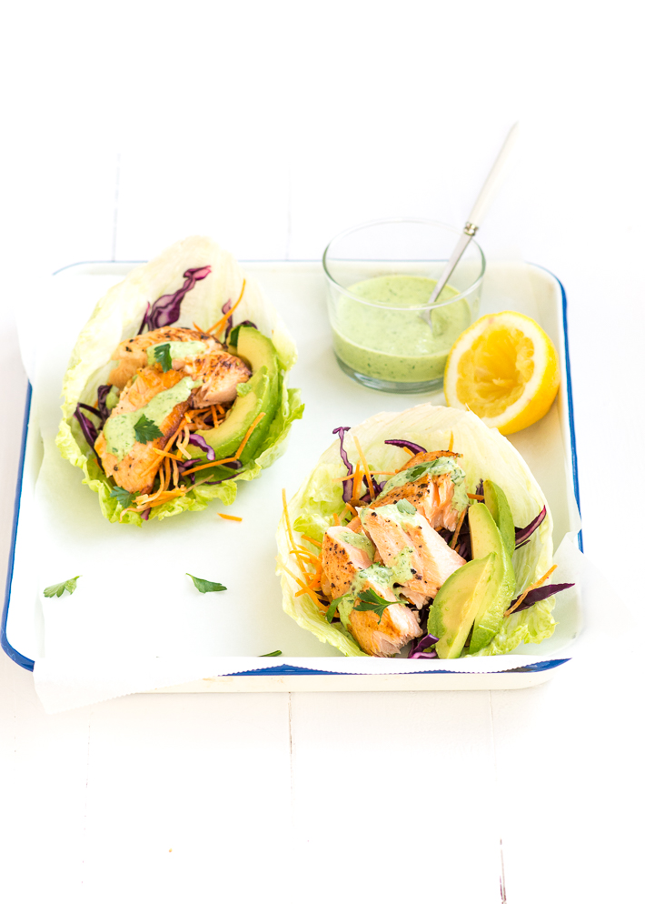 sla wraps met zalm