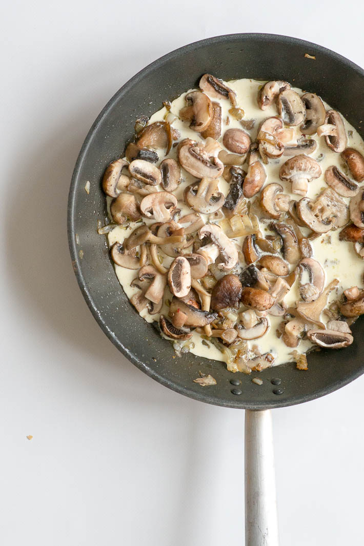 spaghetti met paddenstoelen roomsaus